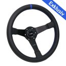 Luisi Mirage Corsa Sportlenkrad Leder schwarz / blau geschüsselt & TÜV Prüfbericht